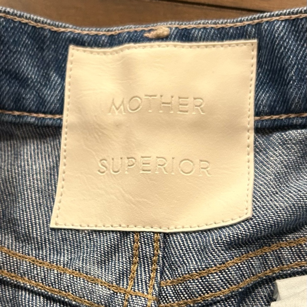 MOTHER High-Rise Cropped Balloon Jeans in Medium Blue - Picture 14 of 16